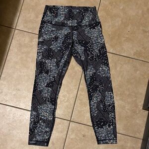 Lululemon Athletica Black Floral Leggings